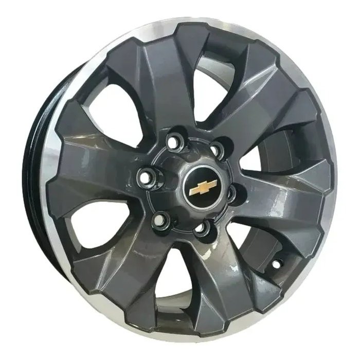 Kit 4 Rodas S10 GM Chevrolet Blazer Nova 2018 Aro 16 6X139 Bicos de Brinde Cor Grafite Diamantado S30