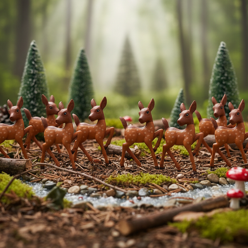 Miniatura Mini Veado Artesanal Decoração Jardim Plantas Terrario Flor