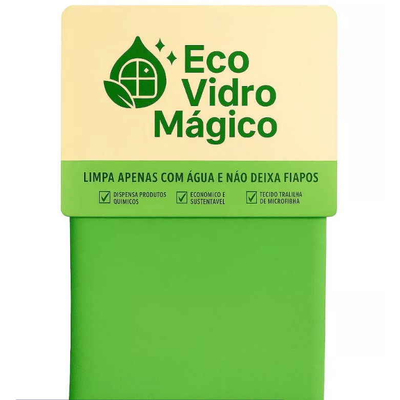 Limpa Vidros E Espelho Ecológico, pano magico  Ecovidro Prático Não Solta Fiapos 40x40cm