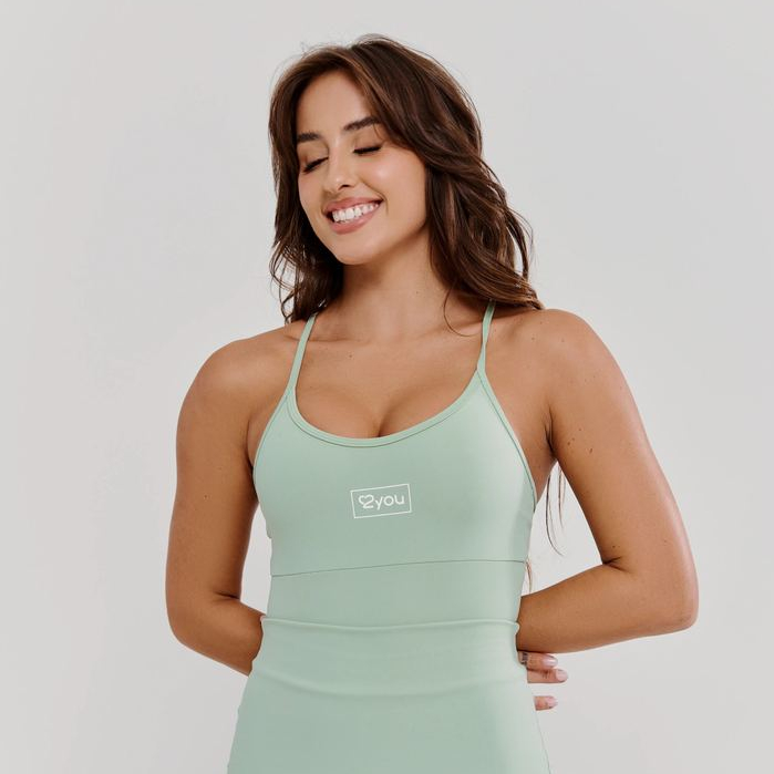 Regata Academia Roupa Treino Confortável Com Entrada Pra Bojo Removível Verde