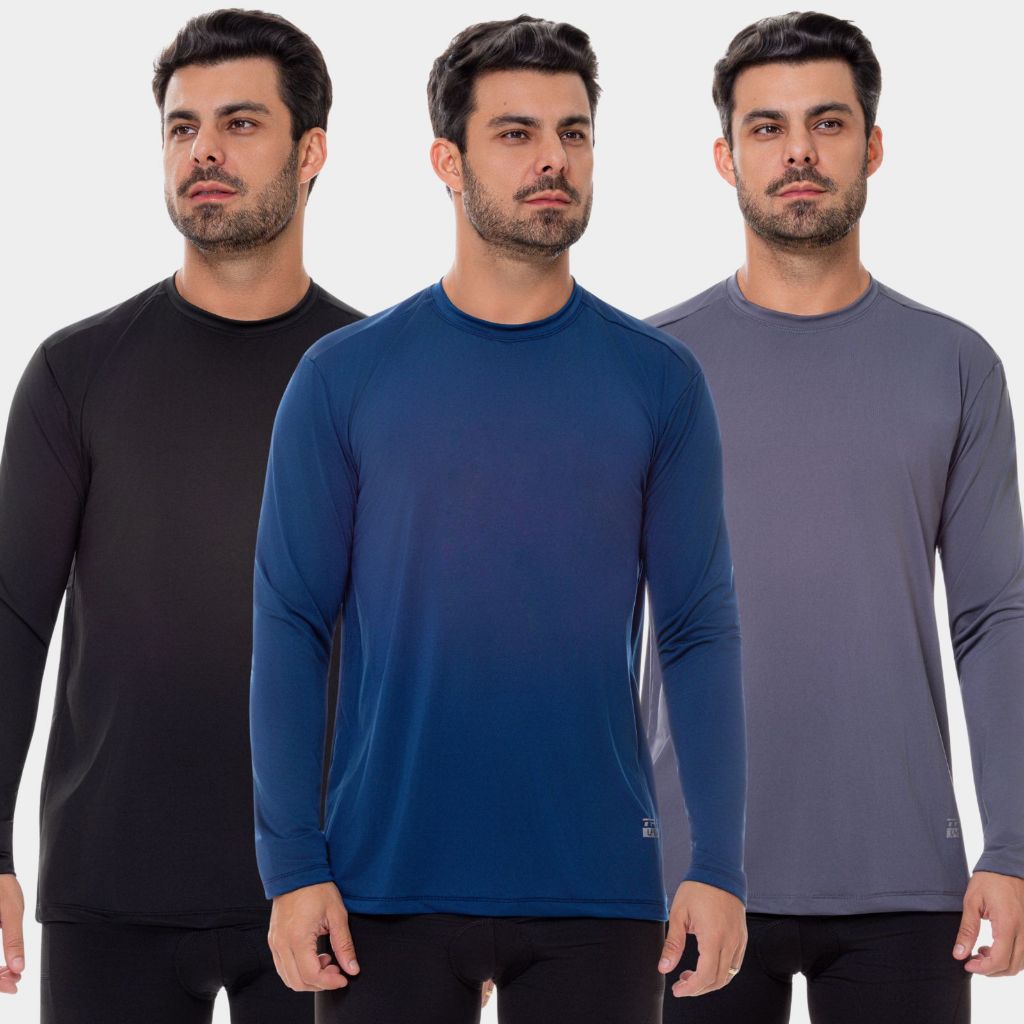 Kit 3 Camisa Camiseta Blusa Proteção UV Solar Manga Longa Feminina Praia Verão Leve Confortável