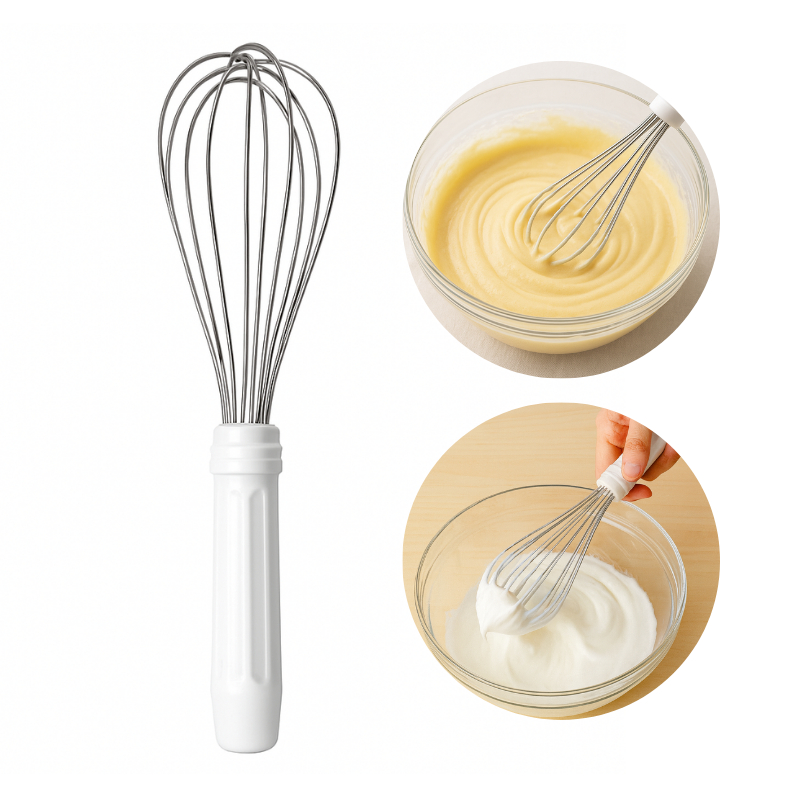 Batedor Fouet Inox Profissional 30cm Branco Fue Creme Clara