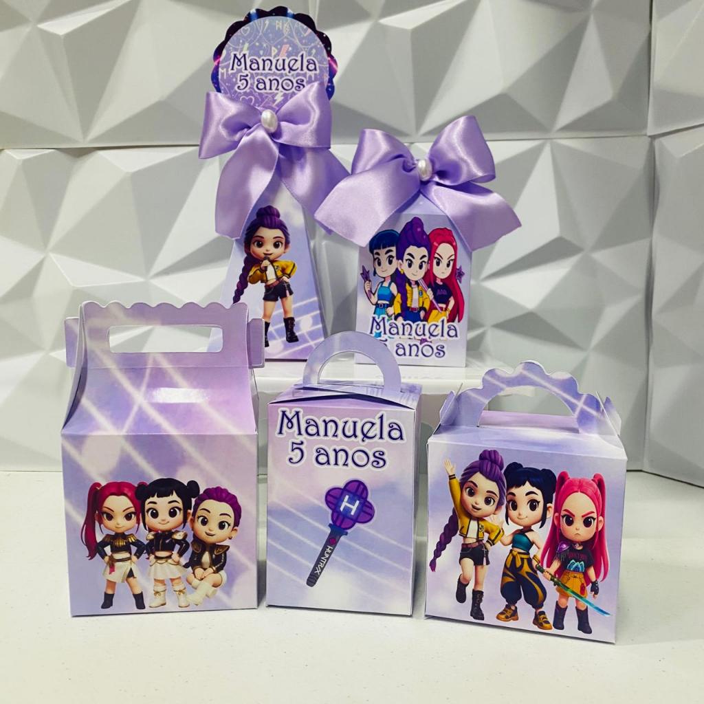 Kit Caixas GUERREIRAS DO K-POP Personalizada /Lembrancinhas de Festa/Aniversário