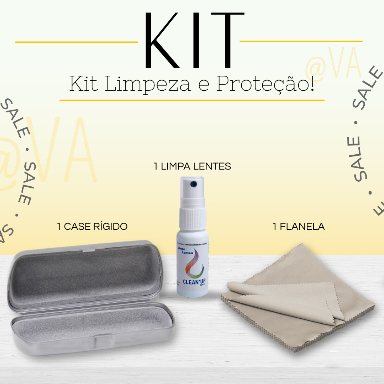 kit Case Estojo Rígido + flane + limpa lentes - para Limpar, Guardar  e Proteger Óculos