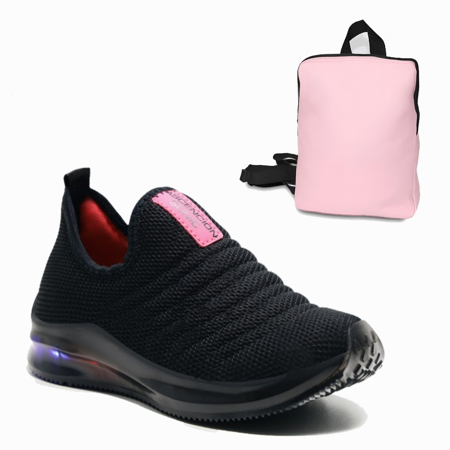 Tênis Infantil Led Luzinha Meninos e Meninas Confortável e Macio Com Mochila Bolsa Pochete