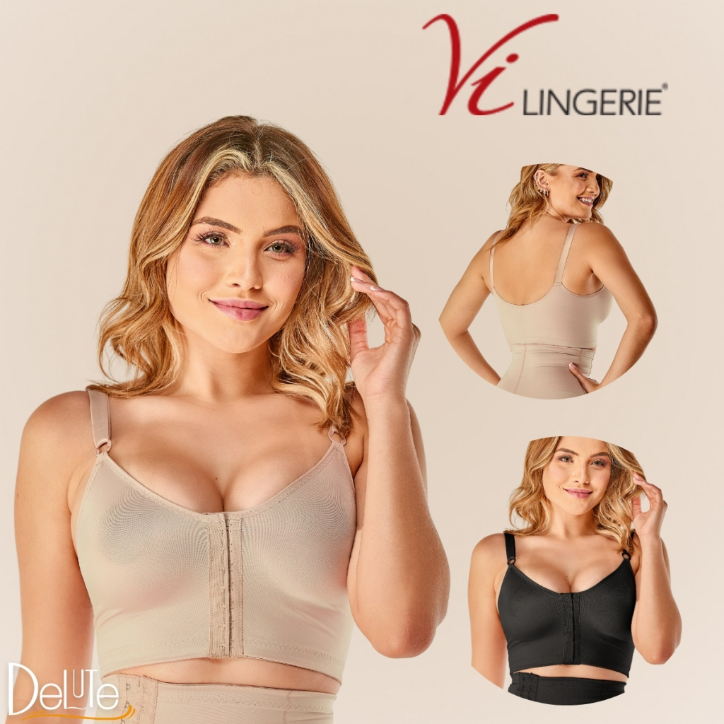Sutiã De Alta Compressao Com Abertura Frontal Pós-cirurgia Vi Lingerie