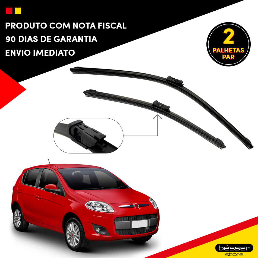 Kit Palheta Limpador Parabrisa Fiat Palio 2012 13 14 À 2018 Paleta Limpador Parabrisa Palio em Oferta na Shopee