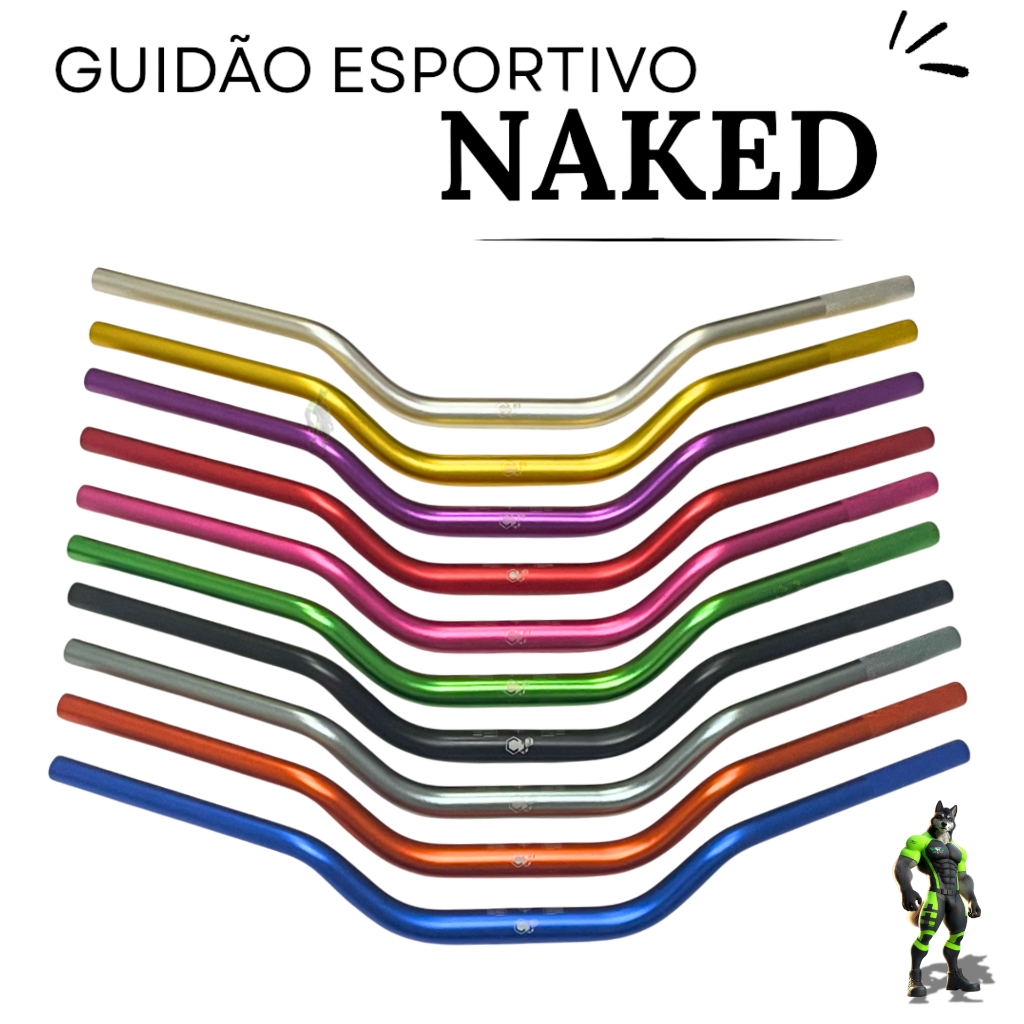 Guidão Esportivo Naked  Com mesa Adaptador Hornet Xj6 Cb300 Mt03 07 Titan Factor HONDA/YAMAHA