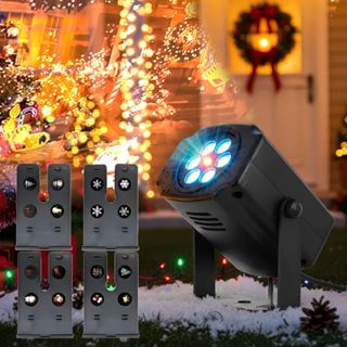 Projetor de Natal Refletor LED Laser RGB 10W Bivolt Desenhos Luz Casa Jardim em Oferta na Shopee