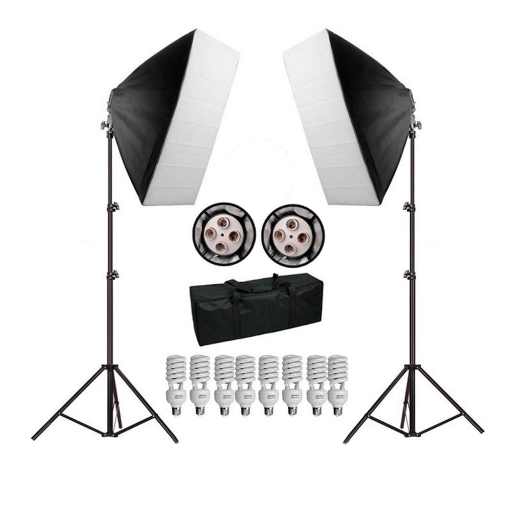Kit Iluminação Profissional 2 Softbox Luz Fria para Gravação de Vídeos Lives e Streaming