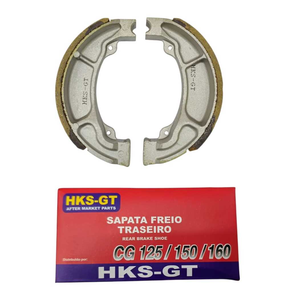 SAPATA DE FREIO LONA PATIN DE FREIO PARA HONDA CG 125-150 2000 A 2015 COMPATIVEL.(DIANT OU TRASEIR 0.25