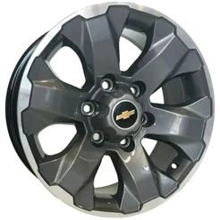 Kit 2 Rodas Chevrolet GM S10 Aro 18 Lt Ltz 6x139 Cor Grafite Diamantado Bicos de Brinde S30