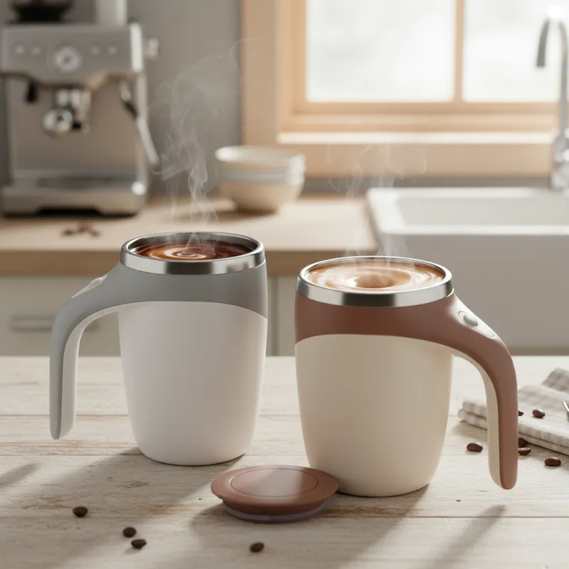 Caneca Copo Mixer Eletrica Térmica De 380ml - Mistura Automática Portátil Inox