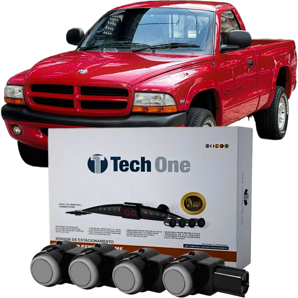 Sensor de Estacionamento Ré OEM Prime 4 Pontos Com Acabamento Dodge Dakota Tech One