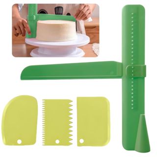 Kit Niveladora de Bolo Ajustável E Conjunto de 3 Espátulas MiniPara Bolo Textura Pegar Chantilly em Oferta na Shopee