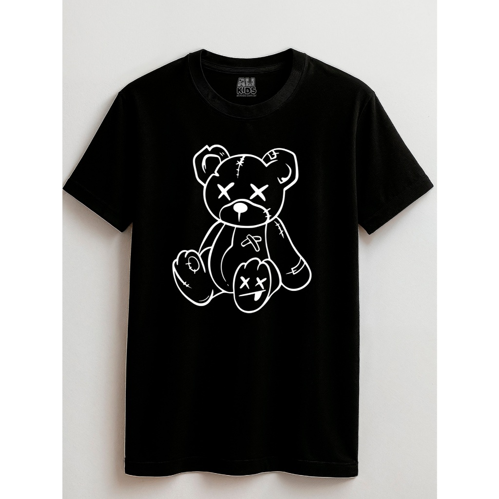 Camisa Streetwear Bear Urso Juvenil e Infantil 2 ao 16 anos Unissex