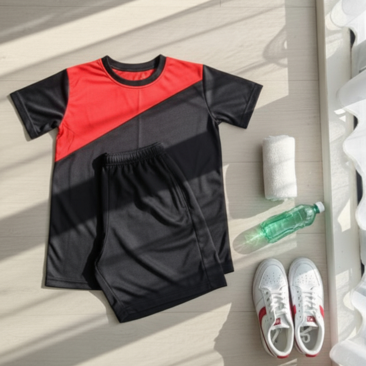 Conjunto Infantil Masculino Dry Fit - Camiseta e Shorts Esportivo Leve e Secagem