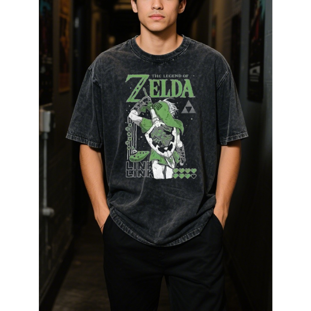 Camisa camiseta básica streetwear "The Legend of Zelda" em Oferta na Shopee