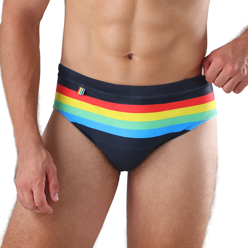 Z&D Lingeries Sungas Cuecas Masculinas Cavadas Arco-Íris Listra Secagem Rápida Moda Biquíni UDL115 em Oferta na Shopee
