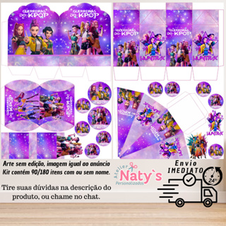 KIT COM 90/180 ITENS TEMA: GUERREIRAS DO K-POP LEMBRANCINHAS COM/SEM NOME - Envio 24H em Oferta na Shopee