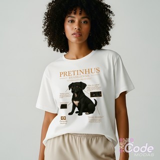 Camisa Camiseta Unissex 100% Algodão Vira-Lata Pretinho
