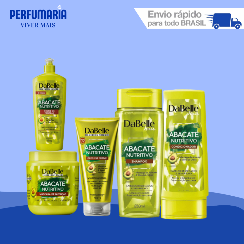 Kit DaBelle Abacate Nutritivo Com Oléo em creme ou Creme de Pentear (4 produtos) em Oferta na Shopee