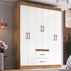 Guarda-Roupas Solteiro 6 Portas 2 Gavetas Multimóveis Monaco CR35115