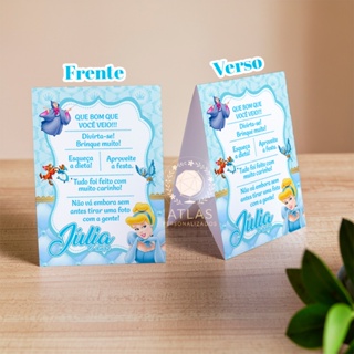 Kit Plaquinhas de agradecimento - Centro de mesa (Cinderela) em Oferta na Shopee