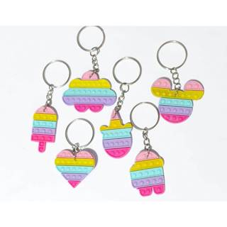 Chaveiros Pop It Fidget Emborrachado pacote com 10 unidades Variados em Oferta na Shopee