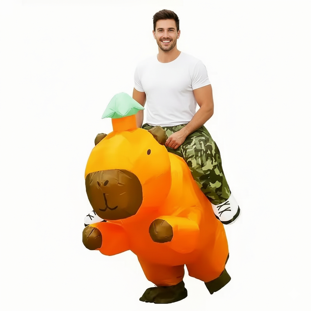 Fantasia Capivara Inflável Carnaval Adulto Animal Ride Engraçada Cosplay Festa Rave Halloween