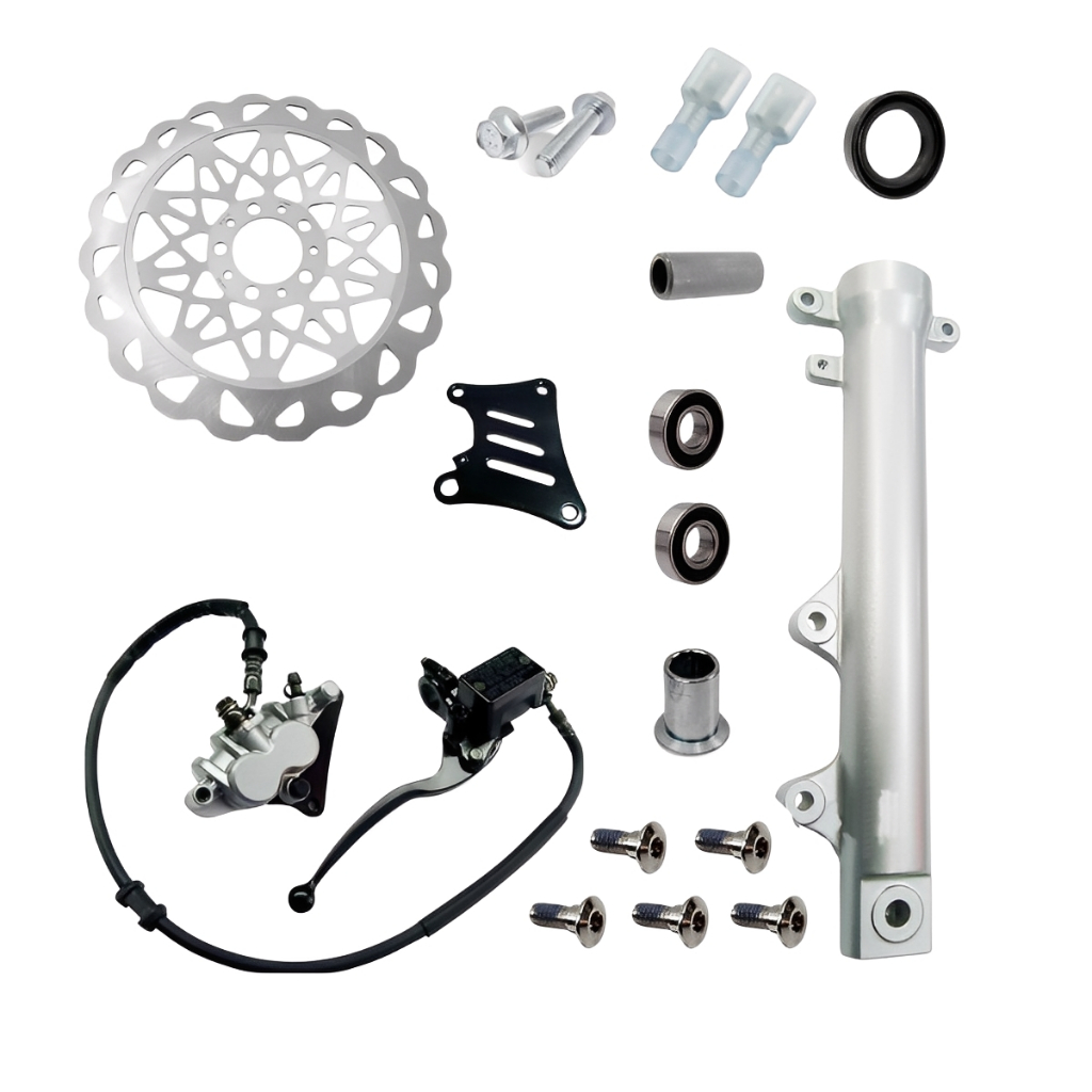 Kit Sistema Freio A Disco Dianteiro Cg160 Titan Fan Start Cargo 150 160 2014 A 2024 Discão 290mm Prata Dourado