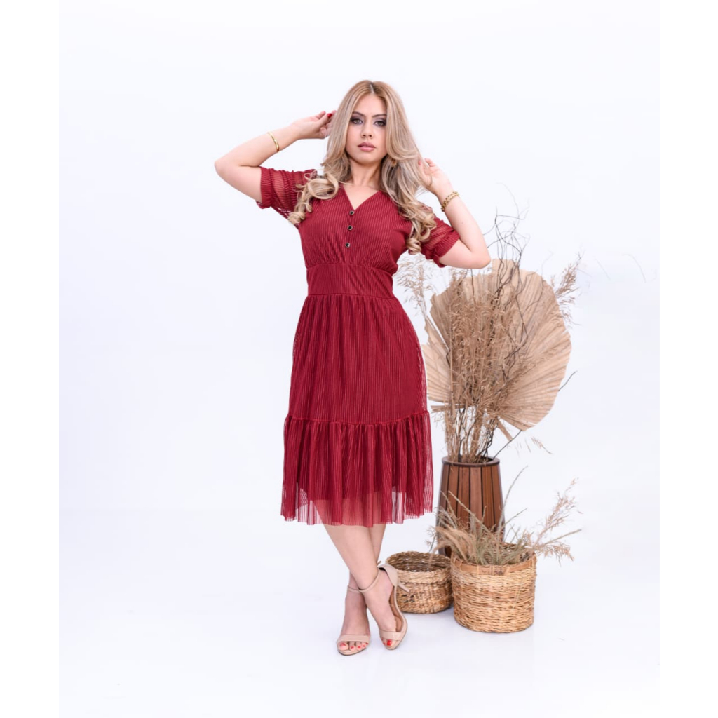 Vestido de tule listrado moda evangélica e Casual em Oferta na Shopee