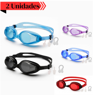 Kit 2 Óculos de Natação Infantil Juvenil Com Protetor Tampão de Ouvido e Nariz Nose Clip Earplug em Oferta na Shopee