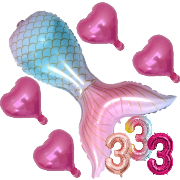KIT CAUDA GIGANTE FUNDO DO MAR COM NÚMERO BALÃO METALIZADO SEREIA ARIEL TUBARÃO MUNDO DA FANTASIA em Oferta na Shopee