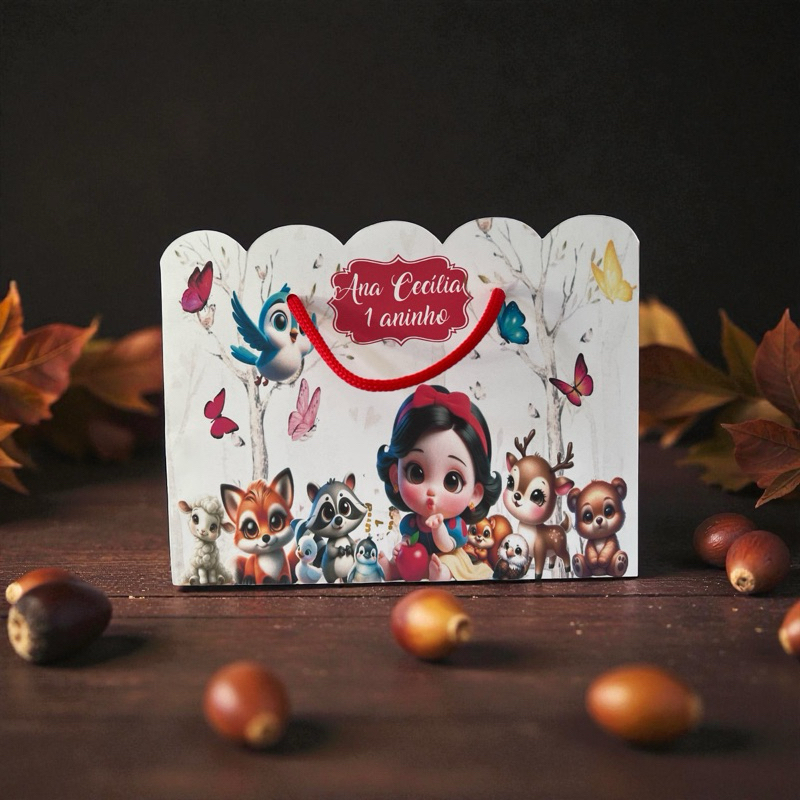 SACOLA ONDULADA GRANDE PEGUE E MONTE FESTA INFANTIL BRANCA DE NEVE Baby em Oferta na Shopee