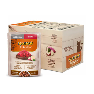 Kit 12 Sachês Special Cat Castrado Carne Ultra Life 85 g em Oferta na Shopee