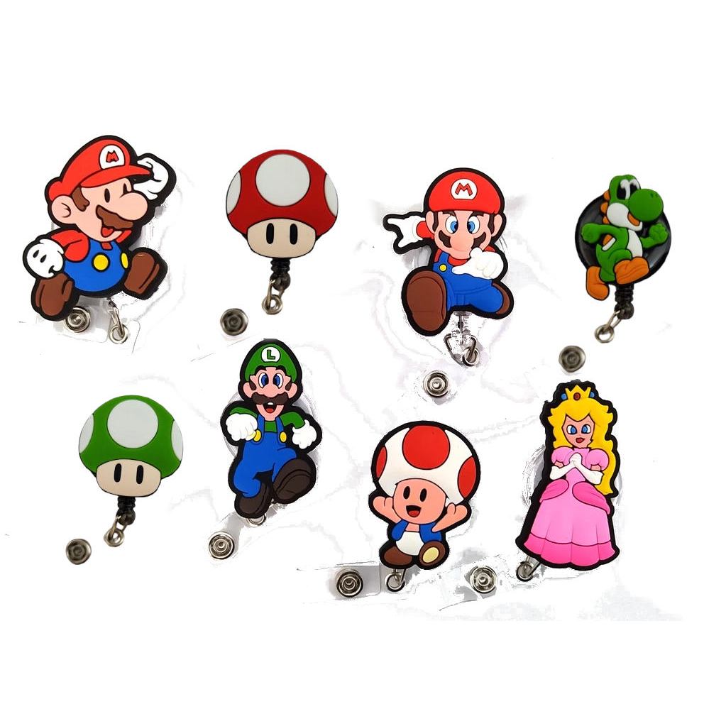 Porta Crachá Retrátil Personalizado Mario em Oferta na Shopee