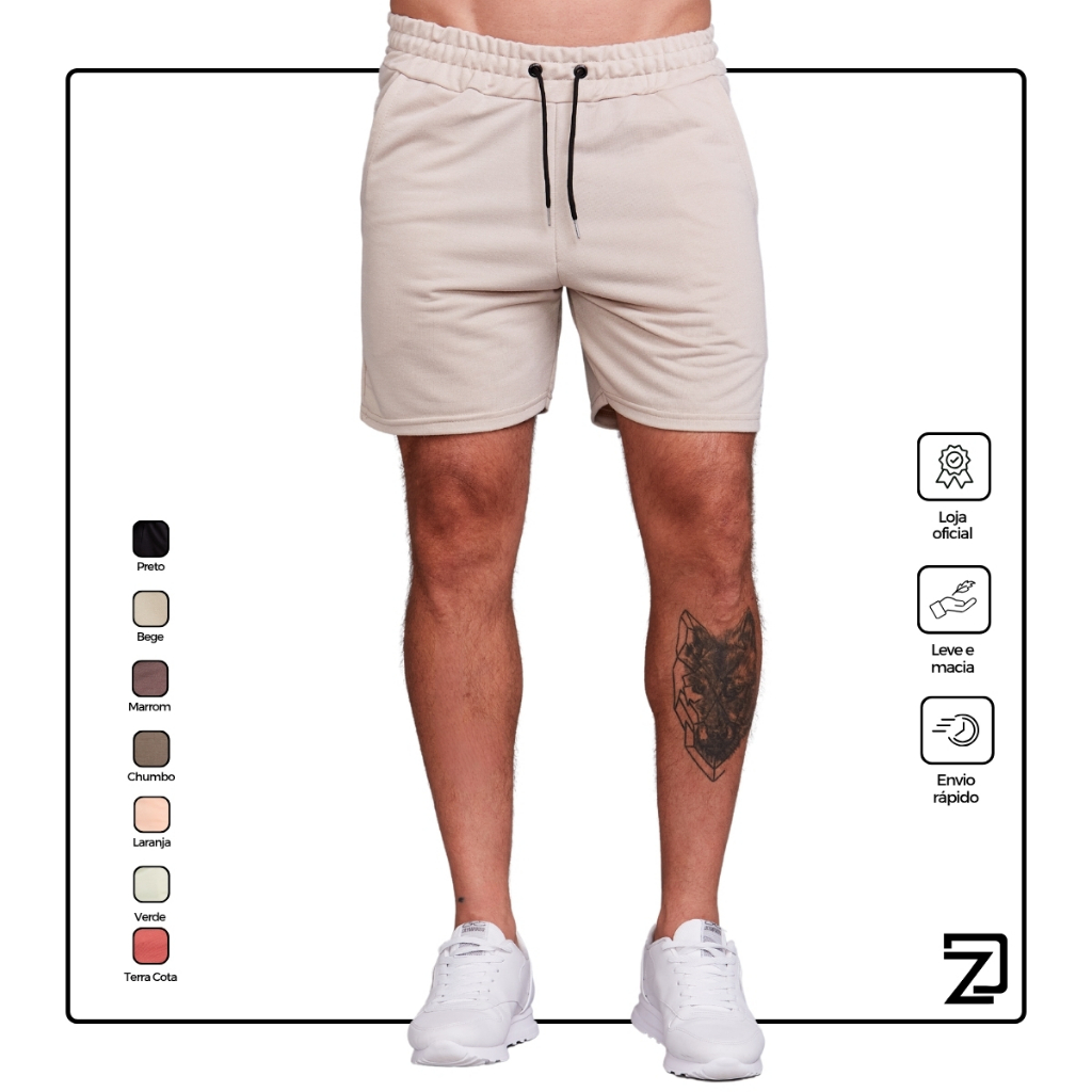Bermuda Short Masculina Moletinho Casual Adulto
