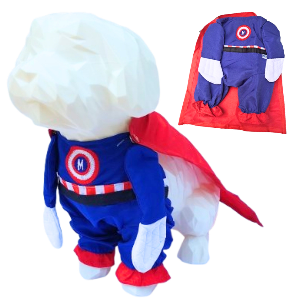 Fantasia Roupa Pet Cachorro Super Herói com Capa
