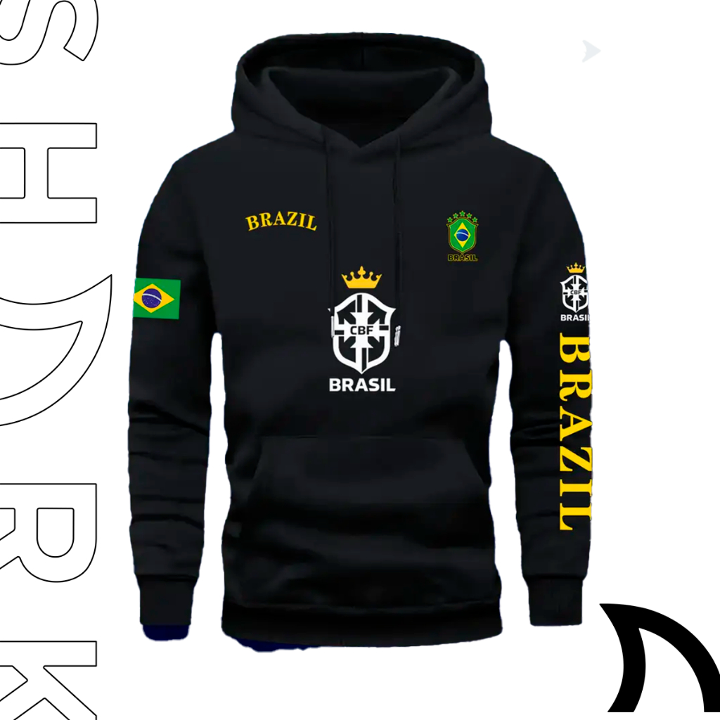 Blusa Moletom Canguru De Frio Bandeira Do Brasil World Cup Simbolo America Do Sul em Oferta na Shopee