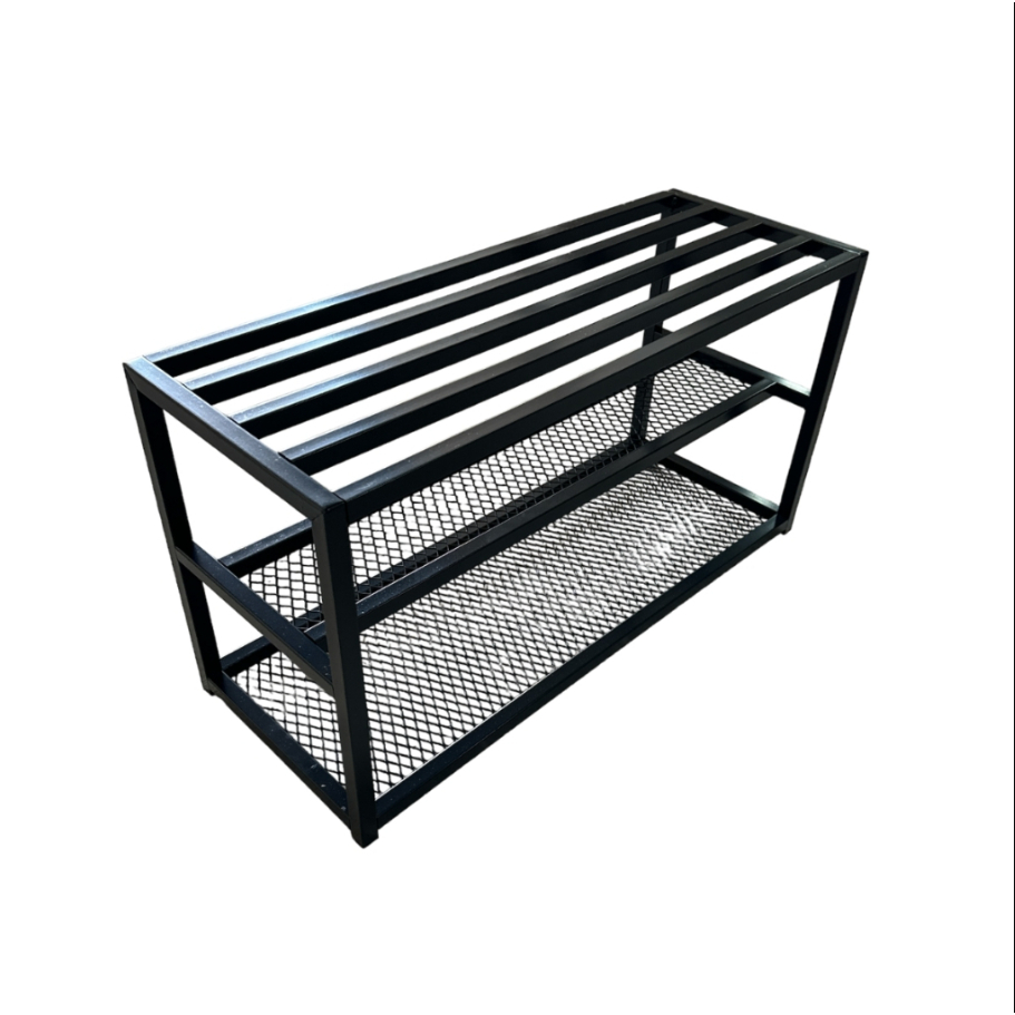Banco Sapateira Fabricado em Total Metal Aço Cor Preto ou Branco 60cm Organizador Prateleira