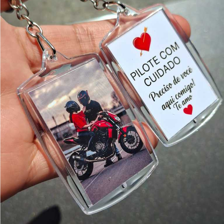 Chaveiro Pilote ou Dirija com cuidado personalizado com foto em Oferta na Shopee