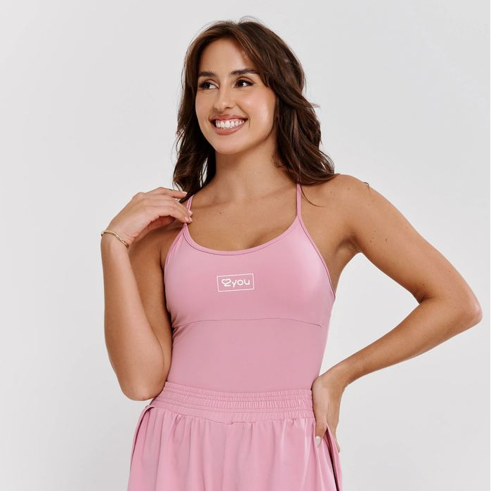Regata Academia Roupa Treino Confortável Com Entrada Pra Bojo Removível Rosa Quartzo