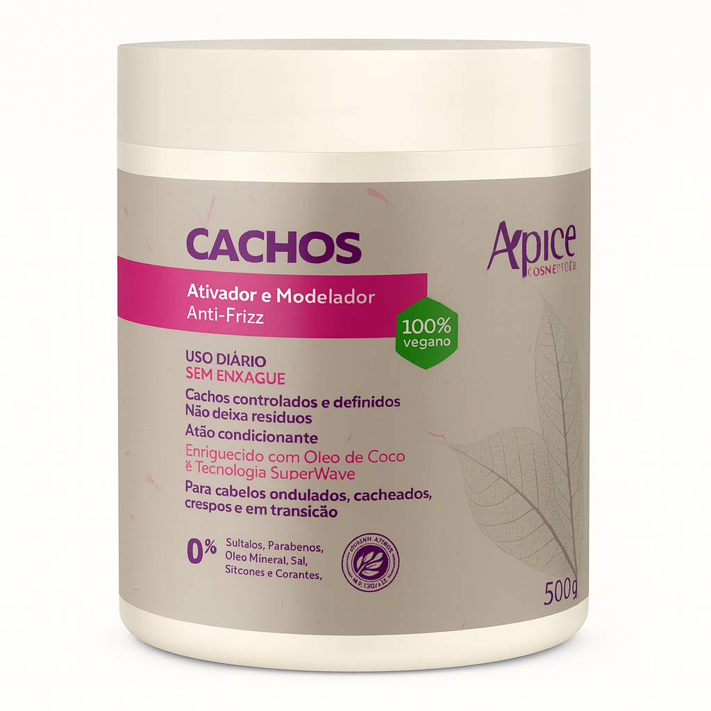 Apse Ativador e Modelador Condicionante para CACHOS Anti-frizz 500g - Apice Vegano