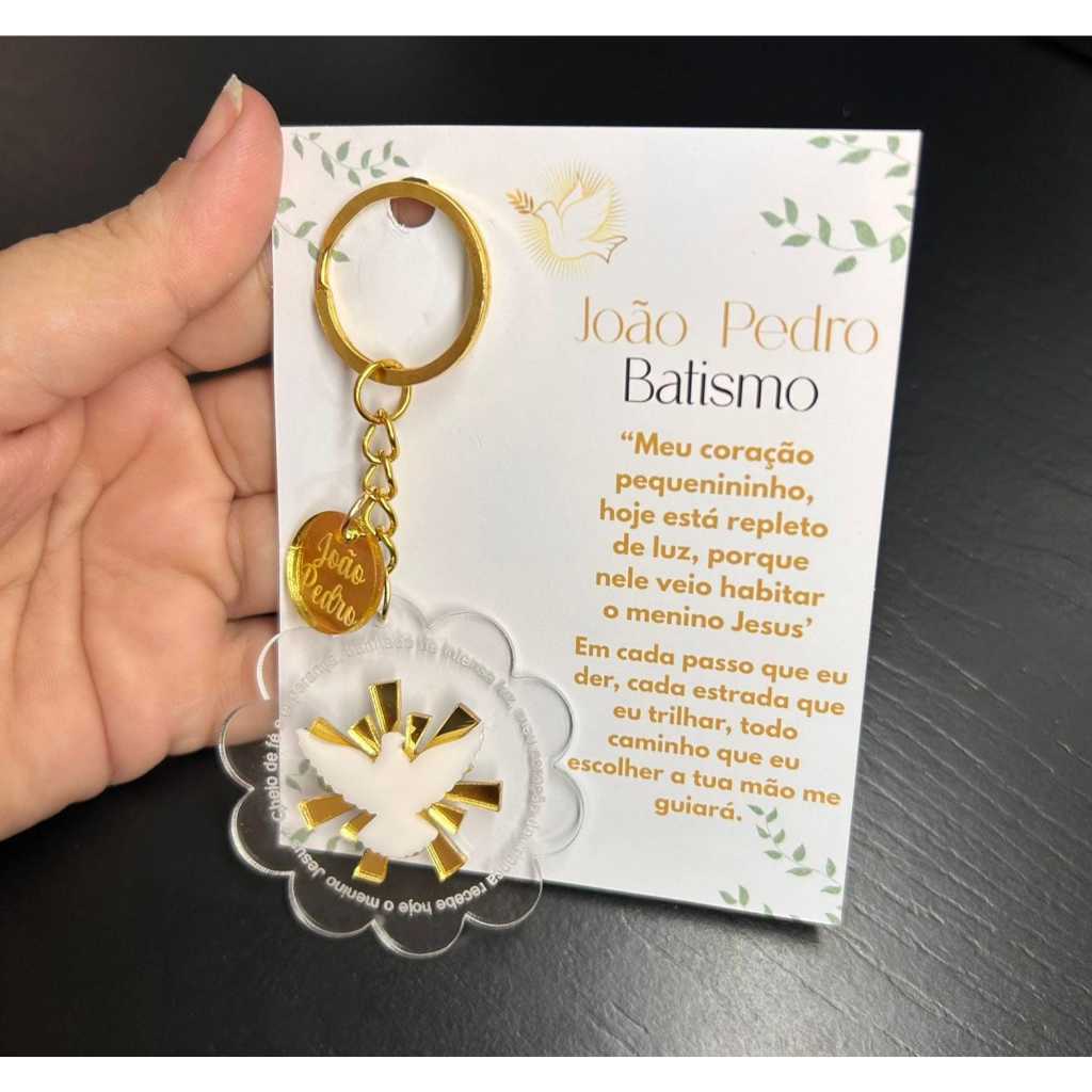 Kit 10 Chaveiro Crisma Batismo Euscaristia Personalizado Com Nome + Cartão Lembracinha em Oferta na Shopee