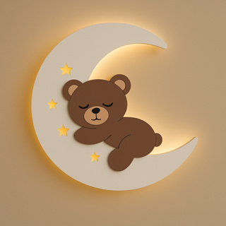 Lua e Urso Decoração Quarto Infantil e Bebê Luminária em Oferta na Shopee
