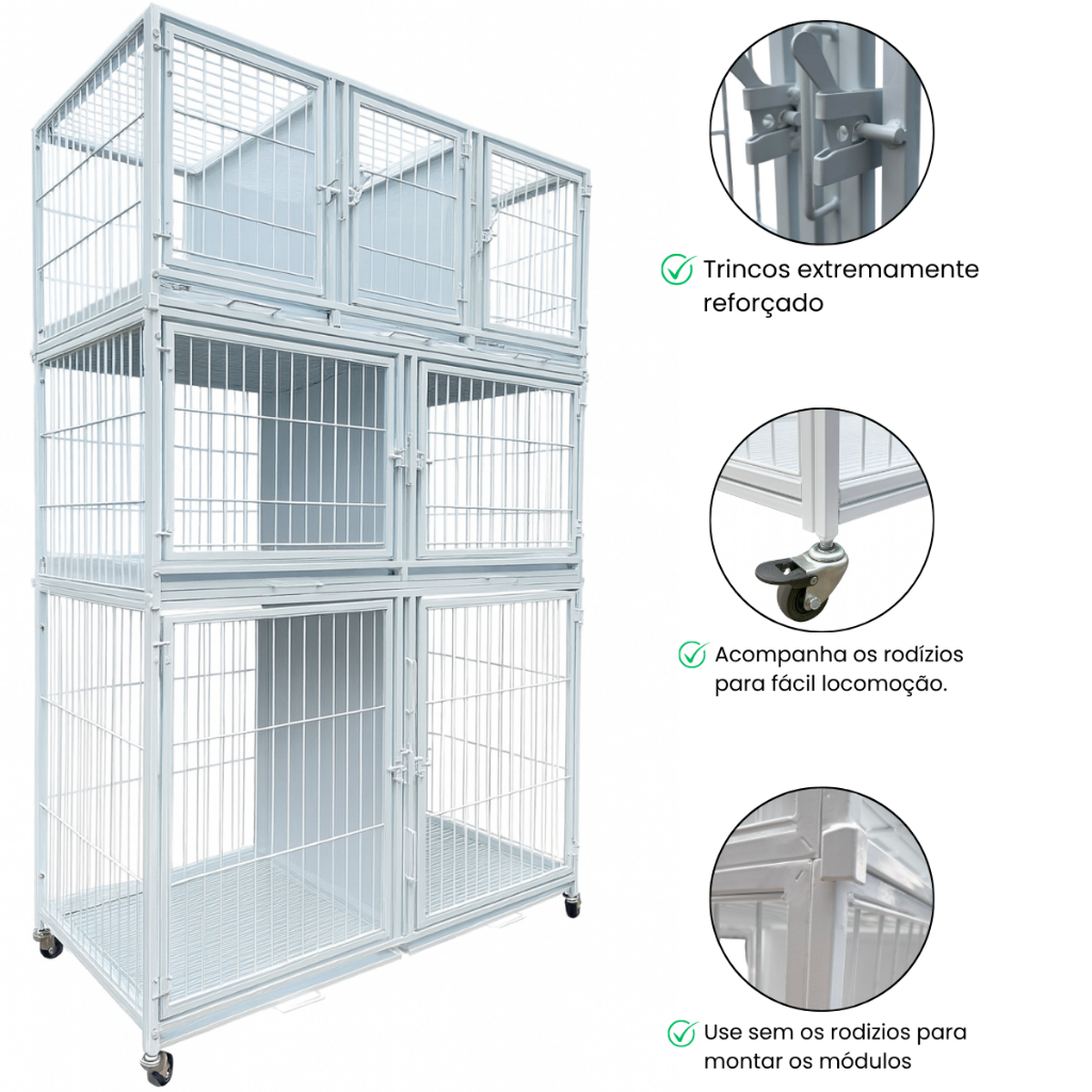 Canil Modular Profissional Pet Shop Veterinário 3 Modelos Disponíveis