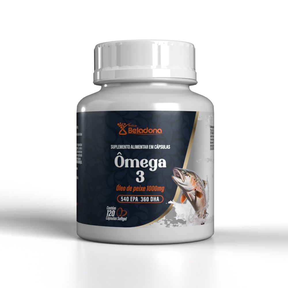 Ômega 3 1000mg | 540mg EPA + 360mg DHA 120 cápsulas - Botica Beladona