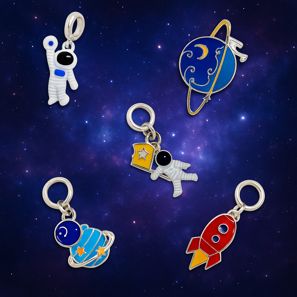 Berloques Tema Espaço Astronautas Planetas E Foguetes