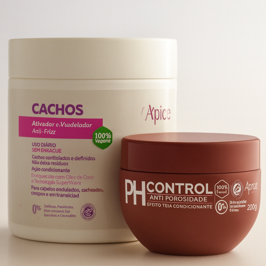 KIT Apse Anti Porosidade Creme Pentear Ativador De Cachos 500g + Mascara Ph Control 280g - Apice em Oferta na Shopee